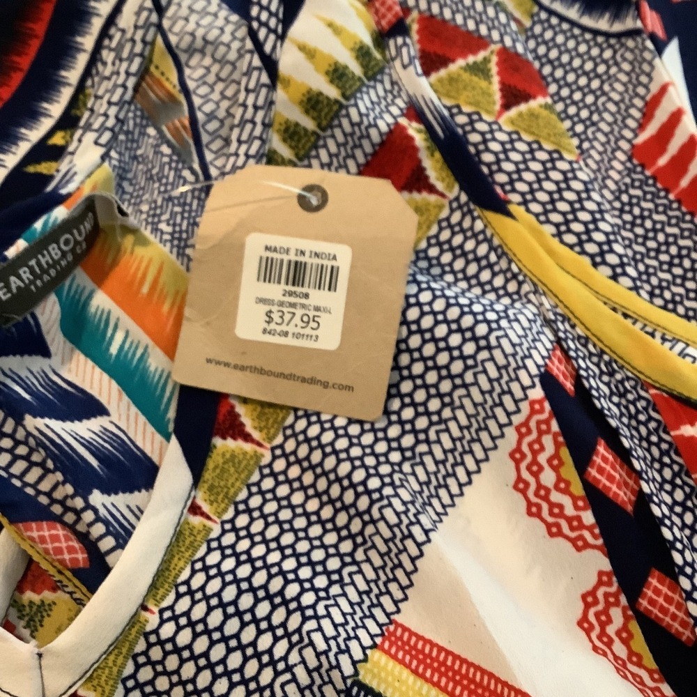 Earthbound Sleeveless Maxi Dress‎ Multi Color Boho Size Large NWT - Picture 9 of 9